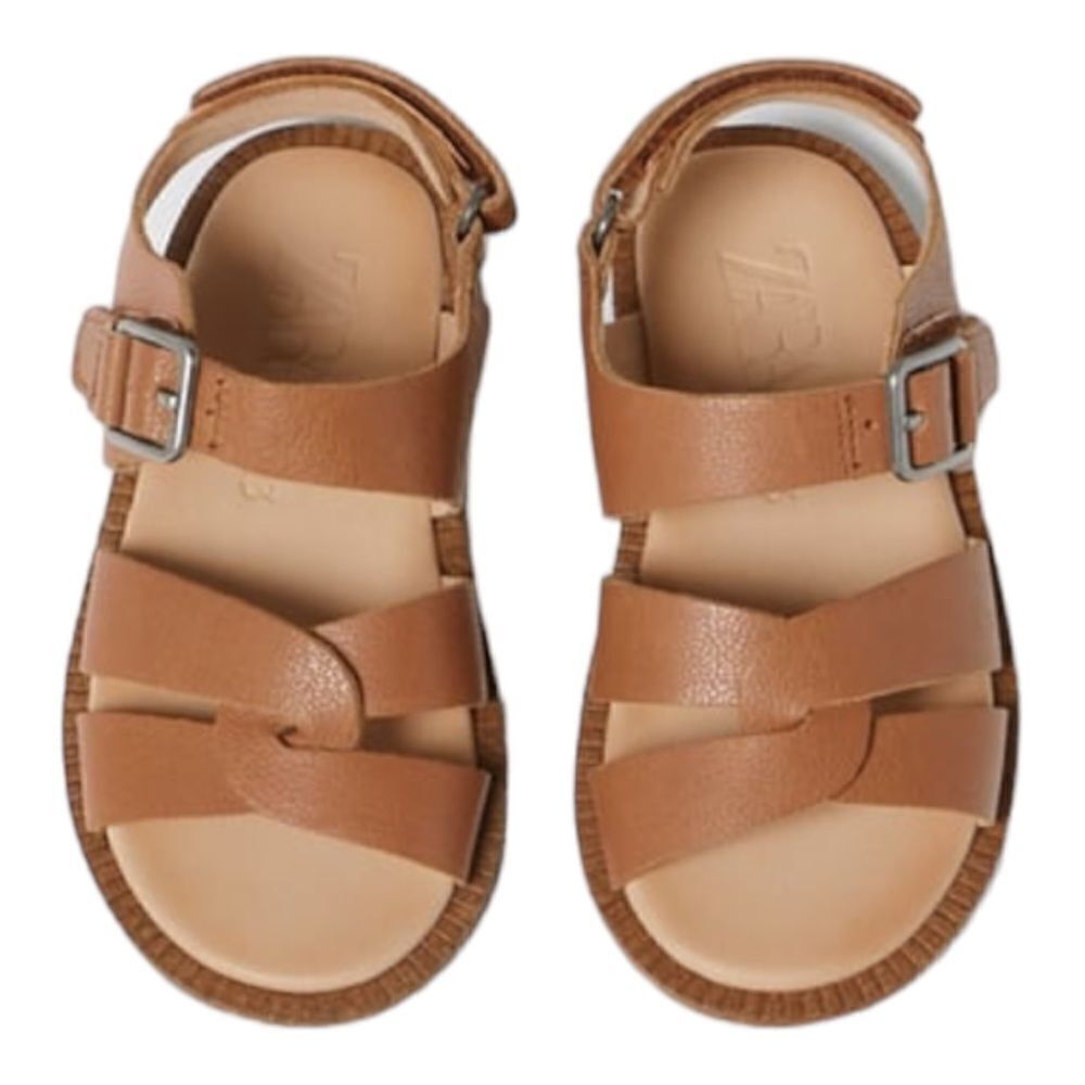 ZARA Kids | Brown | LEATHER SANDALS - Picture 3 of 8